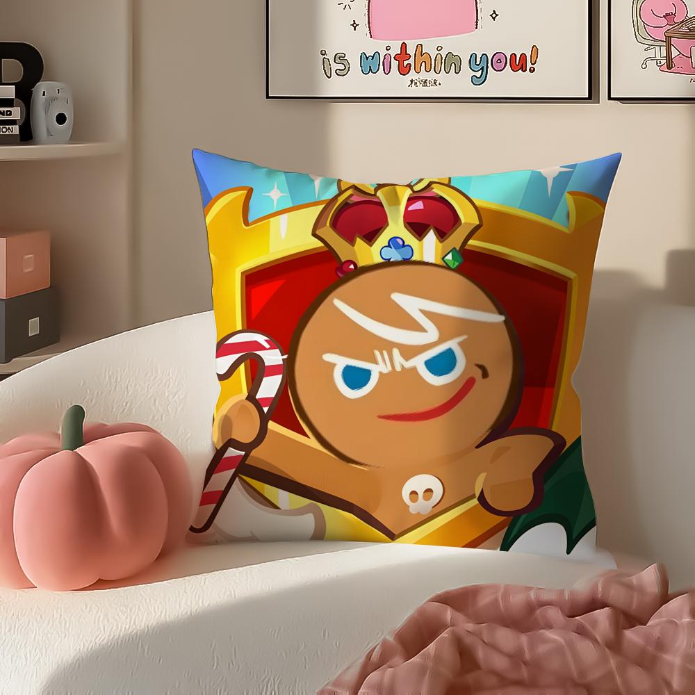 Hot Cute Casual Korean Game CCookie Run Kingdom Cushion Cover Pillowcase Short Plush Invisible zipper Room Sofa Cushion Cover