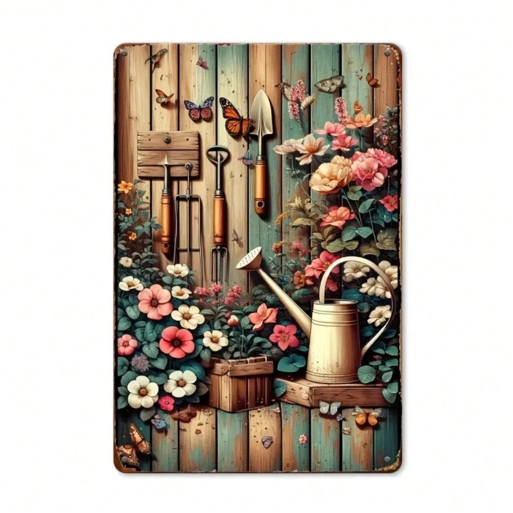 

Retro Metal Sign Rust Resistant Wall Decor for Home Office Kitchen Garden Easy Hang Outdoor 20X30 різнокольоровий