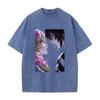 Iguro Obanai Kanroji Mitsuri Demon Slayer Print T-shirt Men Women Short Sleeve Clothing Cotton Tshirt Harajuku Washed Tops Tee