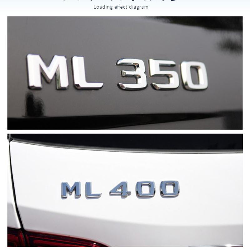 3D ABS Auto Heckklappe Badge Aufkleber Emblem ML 300 320 350 400 500 Logo Für ML300 ML350 W166 W163 W164 Zubehör