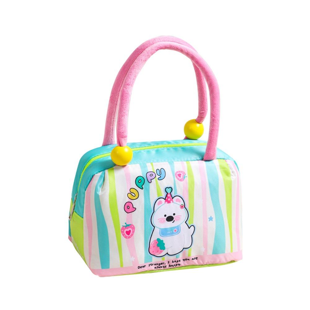 Cartoon Print Insulated Lunch Bag Aluminum Foil Large Capacity Outdoor Picnic Bag Portable Fresh-Keeping Students Lunchbox Bag