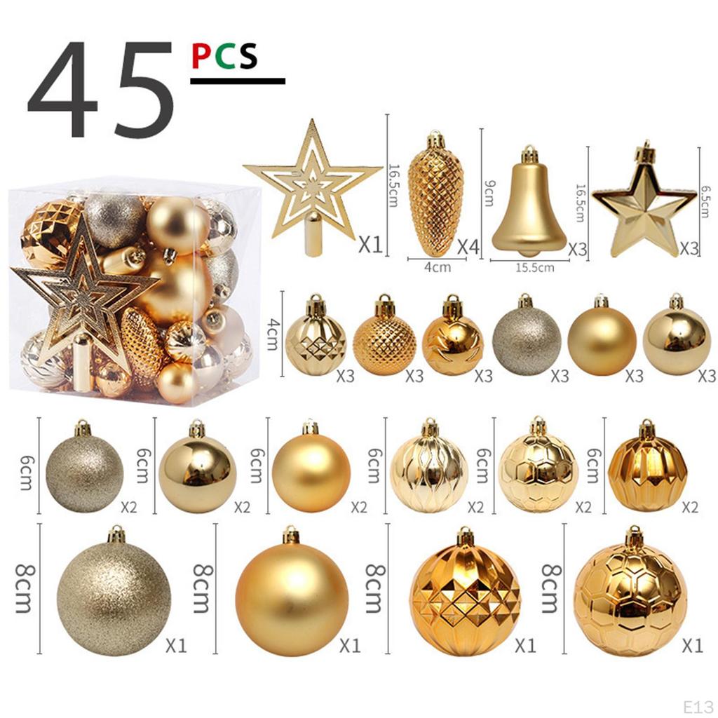 Christmas Balls Ornaments Hanging Decorative Bauble Shatterproof Tree for Wedding