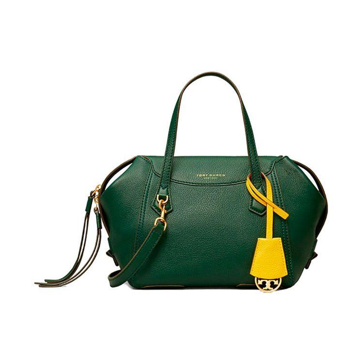 Tory Burch Tb Perry Series Brand Logo Leather Shoulder Crossbody Tote Bag Women Handbags Dark-Green 61169-304