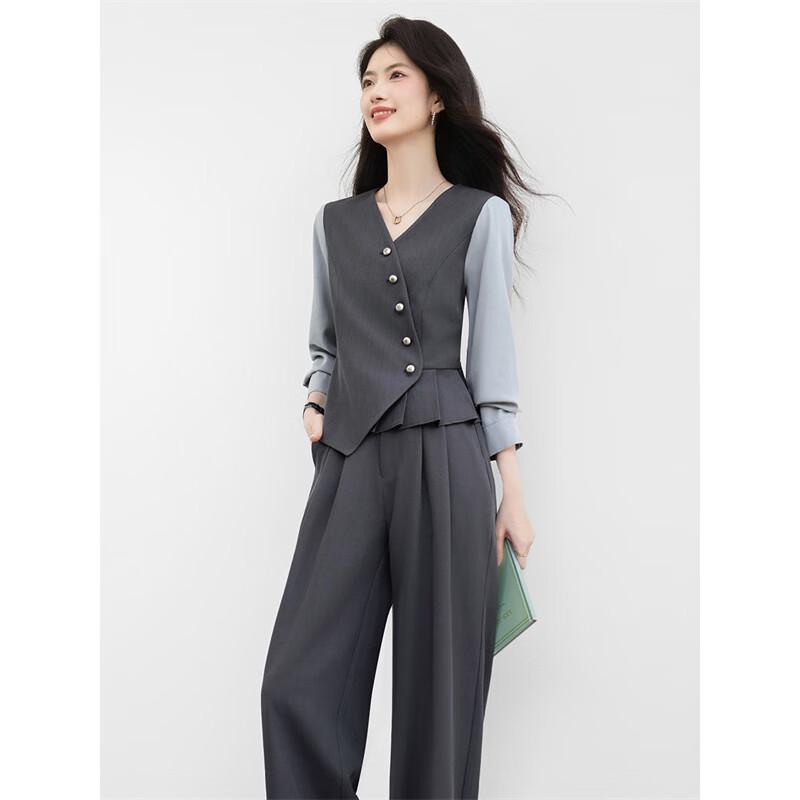 Ensemble élégant pour femme : Gilet et Pantalon Large