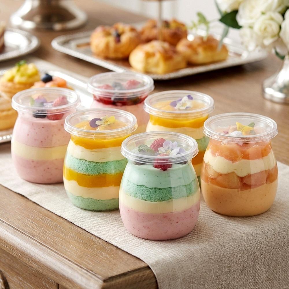 4x Kubki Pucharki Pojemniki na Jogurt Desery Przekąski do Deserów 160 ml