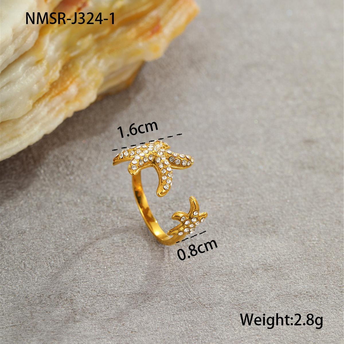 GEMCHIC Women s Stainless Steel Ocean-Themed Rings Set - Sea Star, Shell & Crab Design Summer Jewelry