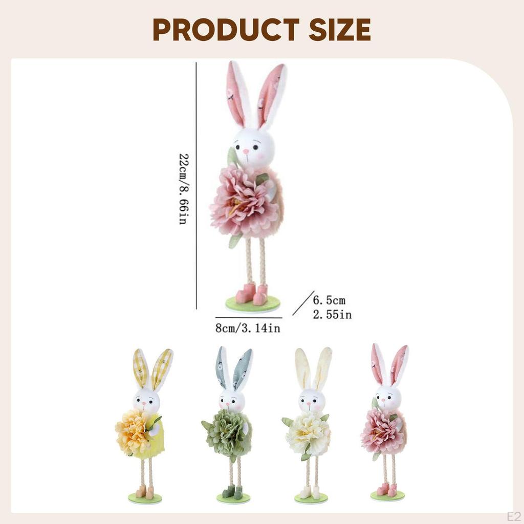 Standing Bunny Easter Decoration Ornament Photo Prop Gift Table Centerpiece for Office Fireplace
