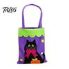 Decorative Halloween Accessory Candy Bags, Non-Woven Trick or Treat Tote Bags with Handles, Bulk Party Supplies Packaging Cute Black Cat Pumpkin Print