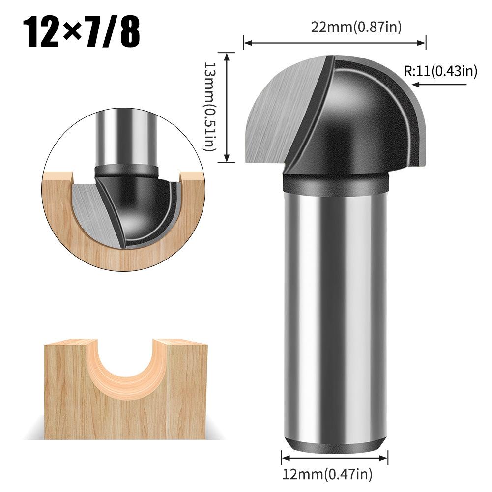 6 Handle 12 Handle Slotting Knife Bottom Digging Knife Woodworking Round Bottom Knife, Engraving Machine, Trimming Machine Knife Head Round Bottom