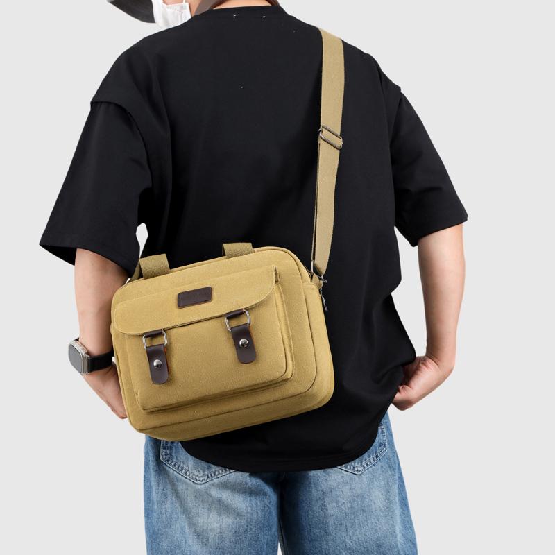 Retro Canvas Messenger Bag for Men – Oversized Crossbody Sling with Anti-Theft Pocket, Perfect for Business Trips & Hiking