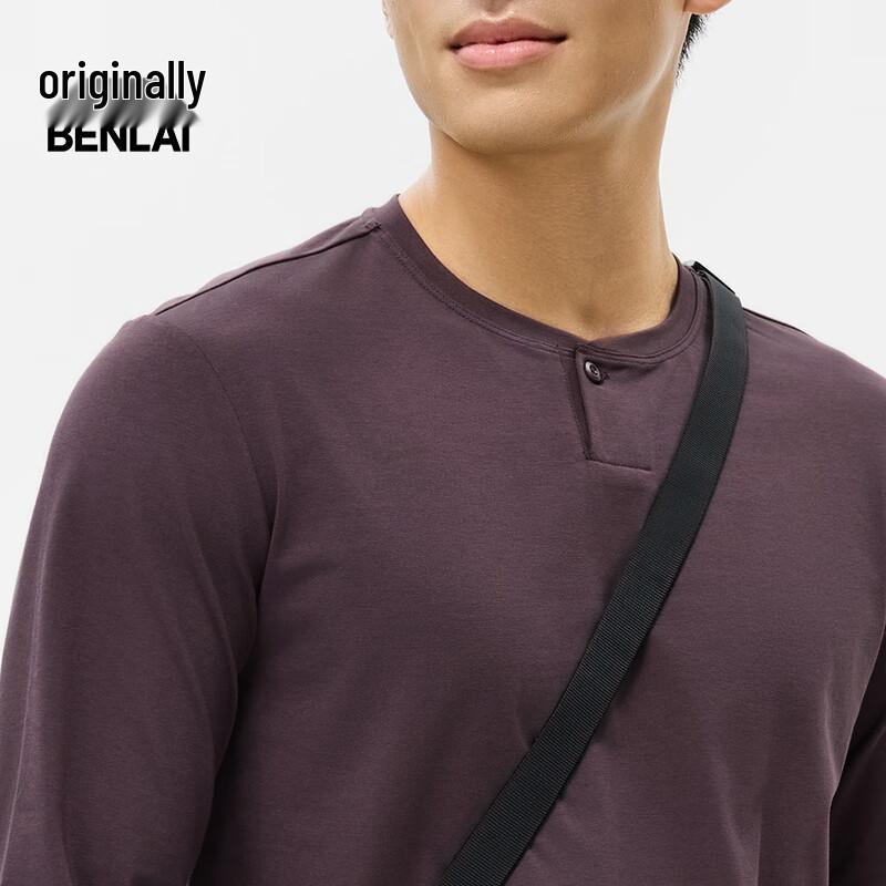 Benlai Men's Antibacterial Cooling Henley Long Sleeve T-shirt BRM450006
