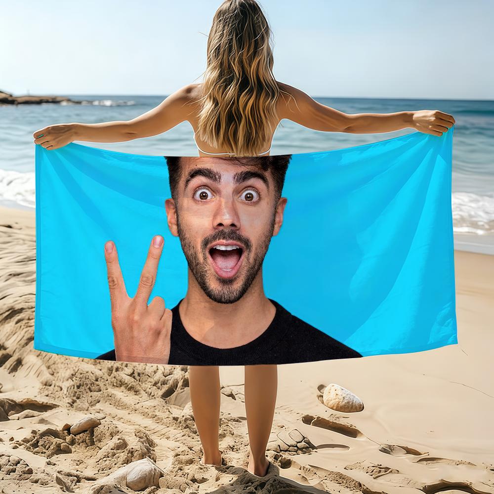 

Celebrity Fede V-Vigevani Towel Beach Towel Oversized Quick Dry Towel Absorbent Soft Swim BeachTowels for Men Women W30*H60(CM)