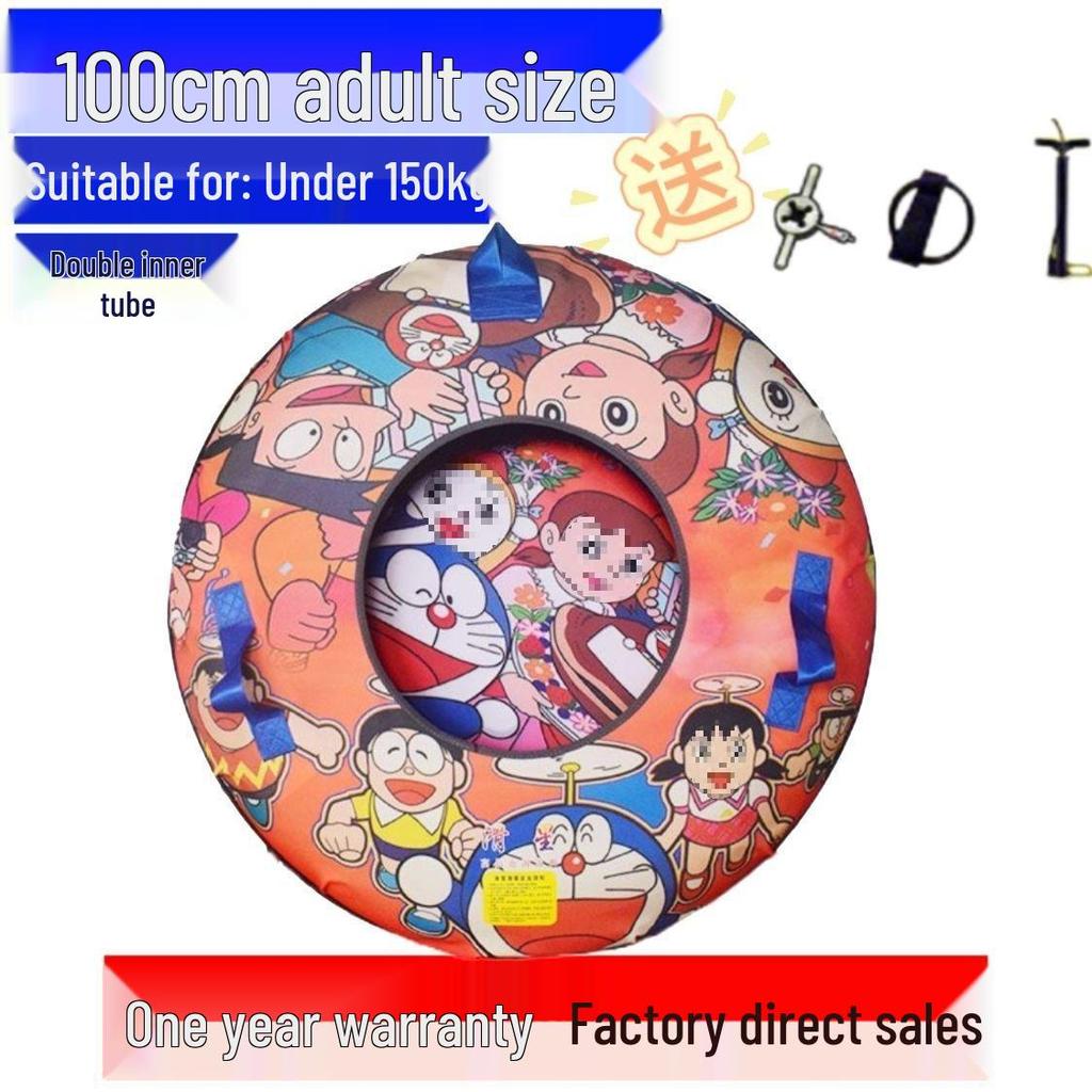 Durable Inflatable Snow Tube with Anti-Collision Features - Seven-Color for Adults and Kids