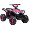 Electric Quad Bike for Children Ages 3-5, 12V Battery Powered Electric Vehicle with 2 Motors, 83x53x55.5 Cm, Pink