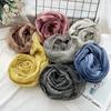 Lightweight Scarf Women's Linen Gradient Blue Dyed Sunscreen Shawl Versatile Thin Mulberry Silk Retro Spring and Autumn