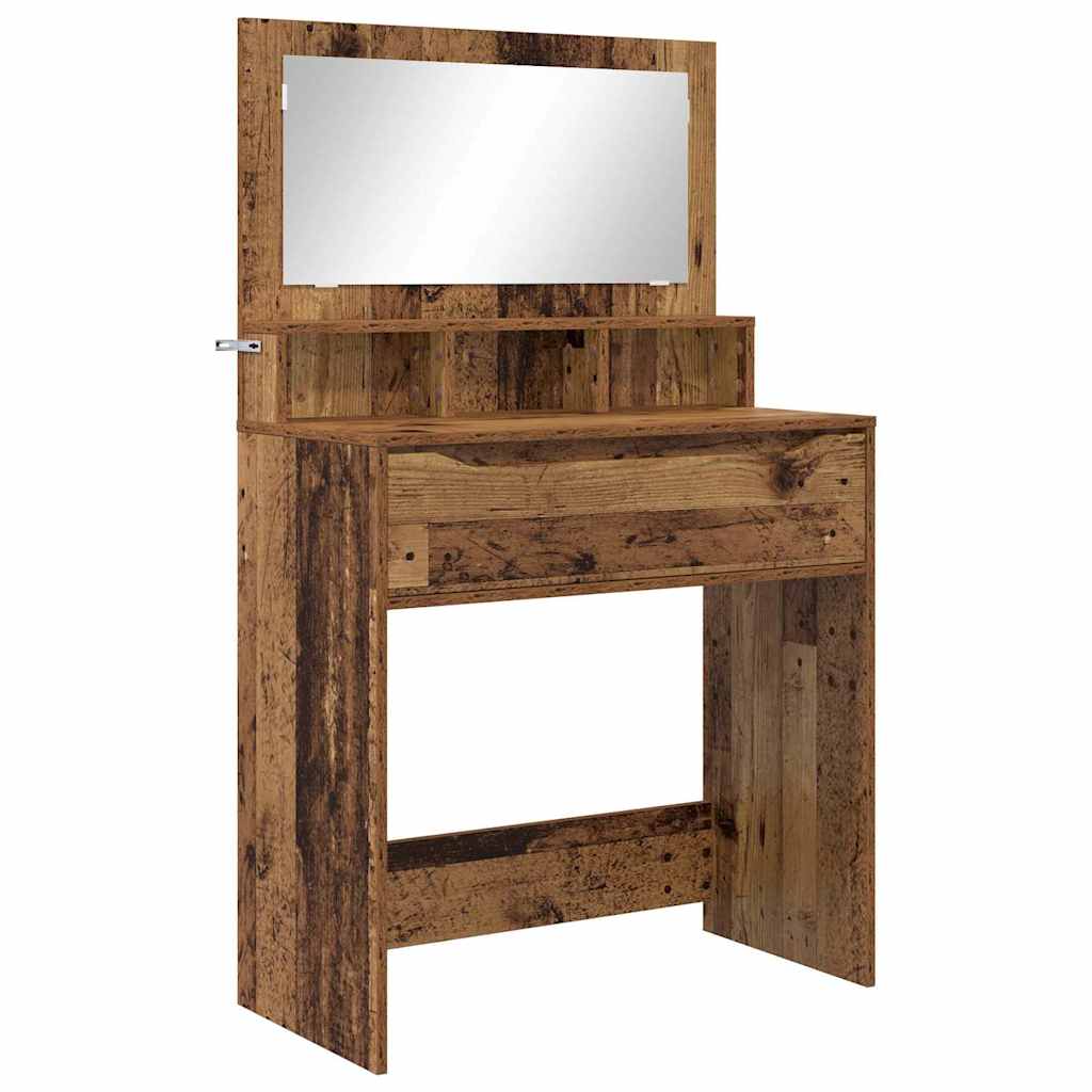 Bedroom Dressing Table Reclaimed Wood 31.5 x 15.6 x 53.1 in (L x W x H)