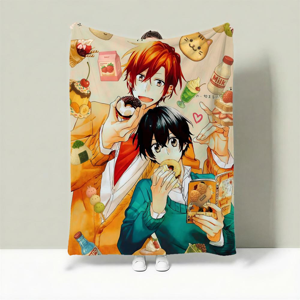 Anime S-Sasaki and Miyano Throw Lightweight 240g Flannel Blanket Soft Skin-friendly for Summer Cooling