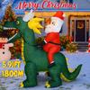 5.91FT Inflatable Toy Santa Claus Dragon with LED Light Festive Gift Xmas Decoration for Yard Christmas Supplies Home Ornament