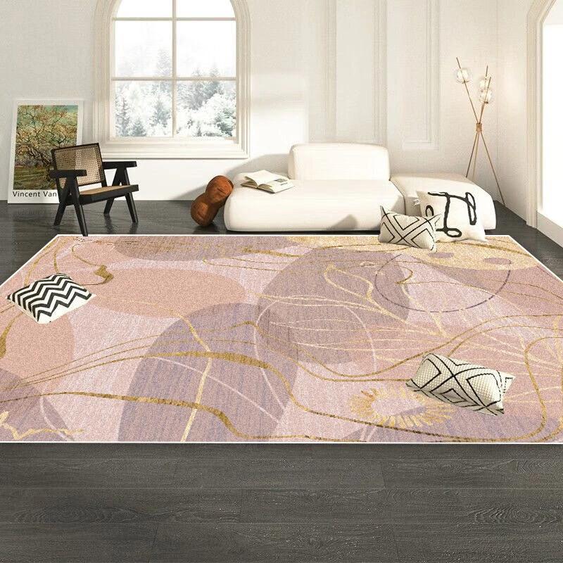 Pink Modern Simple Living Room Decoration Carpet Girl Bedroom Bedside Non-slip Rugs Home Decor Large Area Rug Washable Floor Mat