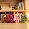 4/5/6/10pcs Kawaii Juju Rabbit Flower Eye Plush Keychain Toys Long Ears Bunny Stuffed Doll Bag Pendant Car Keyring for Girl Gift