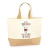 Beach Tote Bag - PLANETEE - Sheep Hairstyle - Natural Jute - France Print - Eco-responsible