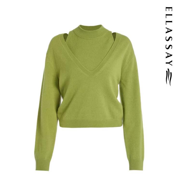 ELLASSAY Minimalist Cashmere Crewneck Sweater
