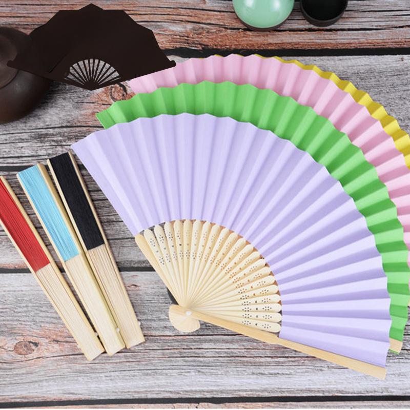 Vintage Style Paper Paddle Fans  - Elegant Foldable Handheld Fan for Wedding & Party Decor - Chic Cooling Accessory
