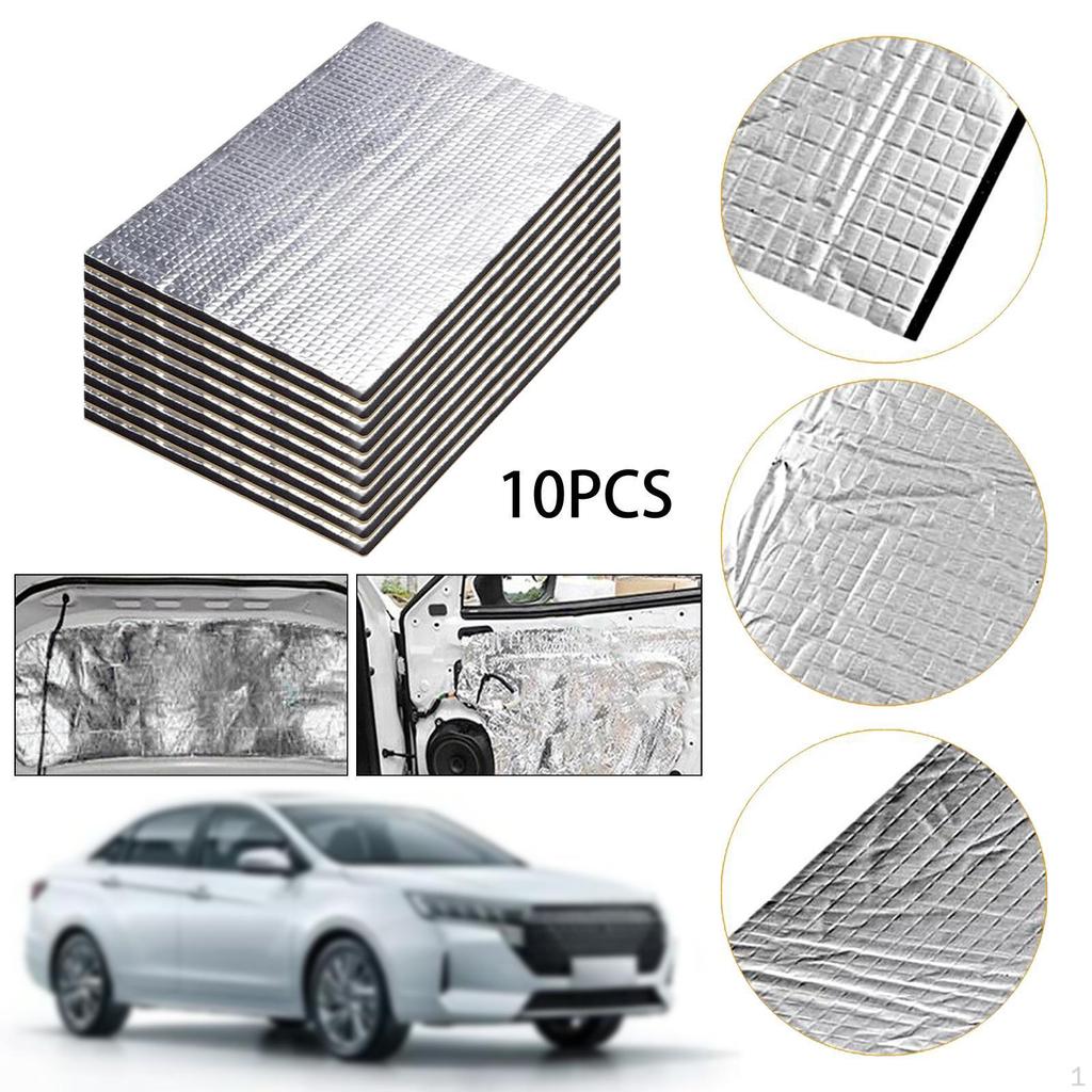 10 Pieces Car Deadening Insulation Mats Noise Reduction Deadeners for Interior and Exterior