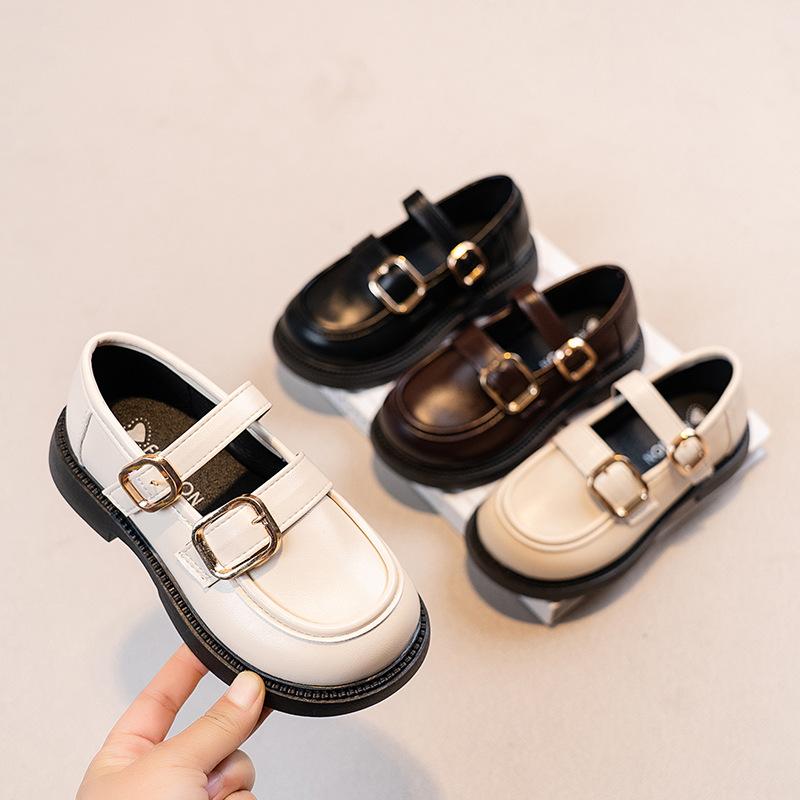 Spring and Autumn New Style Girls' Breathable Soft Sole Lightweight Leather Shoes