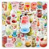 50 Creative Decorative Stickers for Food Beverage Juice and Drink Themed Notebooks and Tablets