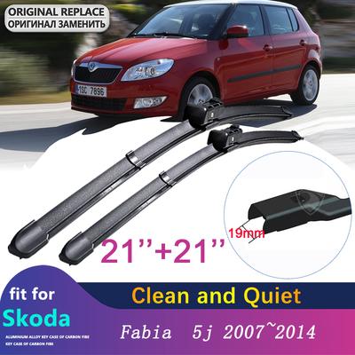 Auto-Scheibenwischerblätter für Skoda Fabia 2 5j 2007~2014 Frontscheibenwischer Auto Zubehör Aufkleber 2008 2009 2010 2011 2012 2013