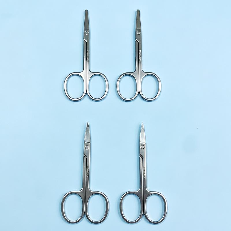 Stainless Steel Eyebrow Scissors & Nose Hair Clippers with Double Eyelid Tape