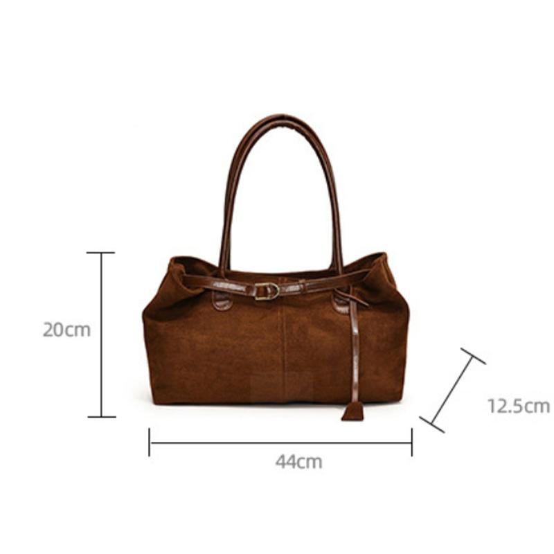 Fashionable Retro Suede Bag Popular European And American Large-capacity Autumn/winter Tote Bag New Simple Commuter Shoulder Bag