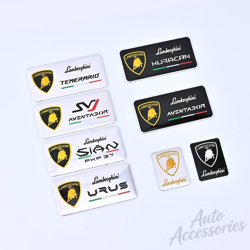 3D Aluminum Auto Badge Sticker Body Trunk Window Decoration Decal For Lamborghini Urus Huracan Aventador Modification Accessory
