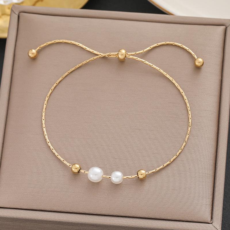 Meichen 18k Gold Non-Fading Titanium Steel Women's Fashion Bracelets - Simple, Versatile, Trendy European and American Style.