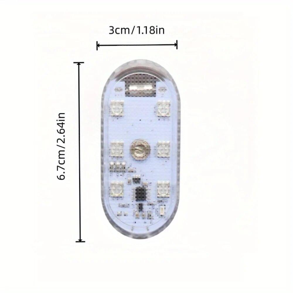 Wireless LED Car Interior Lights - USB Chargeable Ceiling Lamp, Hand Reading Light & Door Light for Night Time Illumination