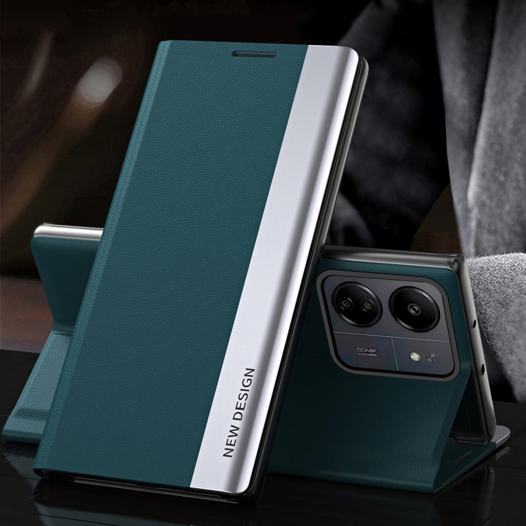 For Xiaomi Redmi 13C 4G/Poco C65 4G Stand Case Electroplating Phone Leather Cover