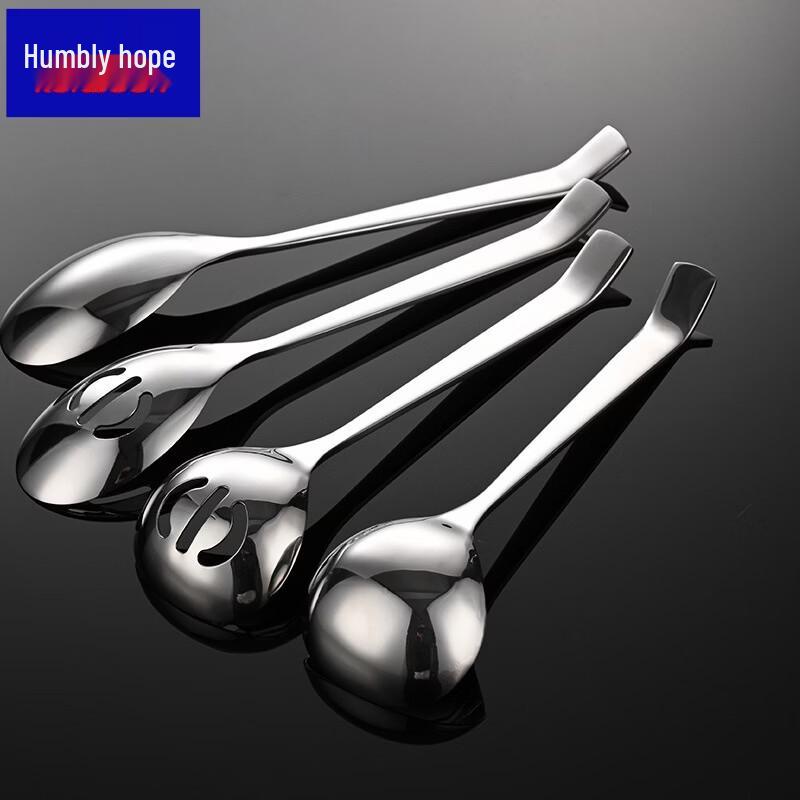 Qianxing 304 Stainless Steel Long Handle Serving & Slotted Spoon Set