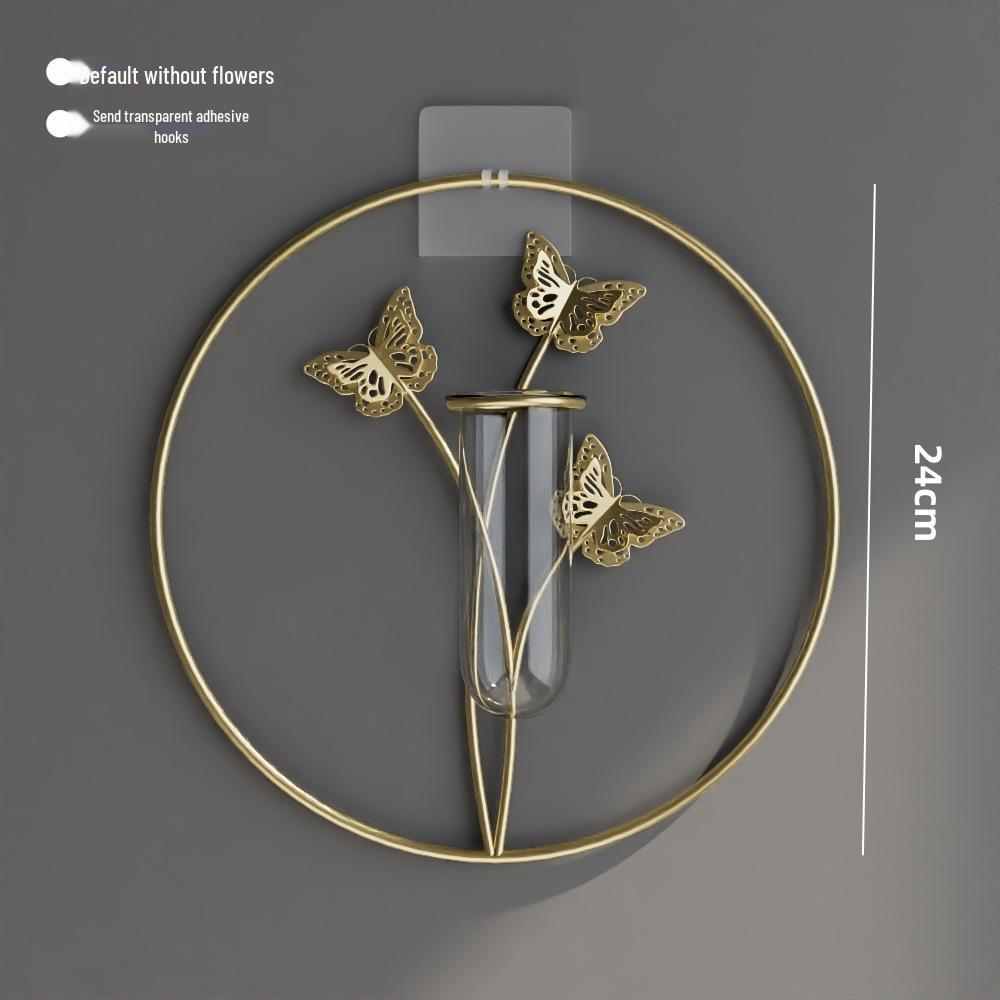 Nordic Light Luxury Wall-Mounted Hydroponic Vase – Modern Punch-Free Living Room Decor