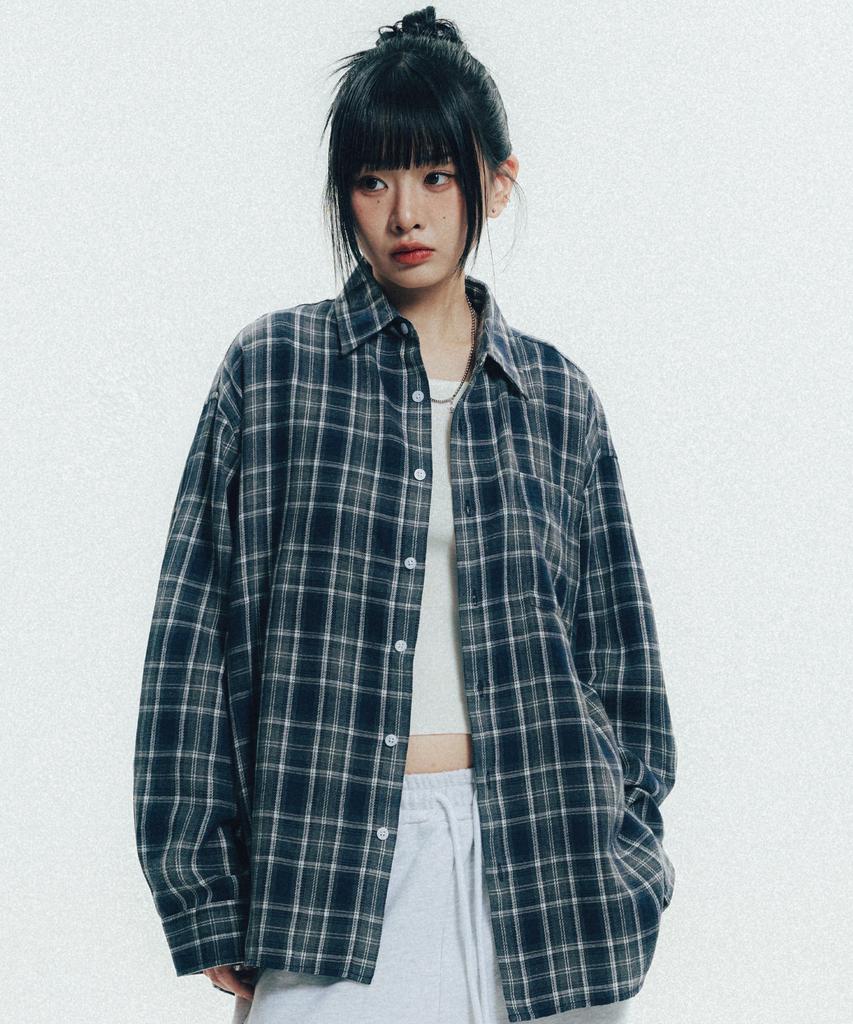 VENHIT Vintage Forest Tartan Shirt_Navy
