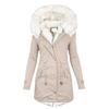 Classic Soft Zipper Buttons Closure Slim Fit Women Hooded Cotton Padded Mid-Length Overcoat Winter Jacket Cold Resistant