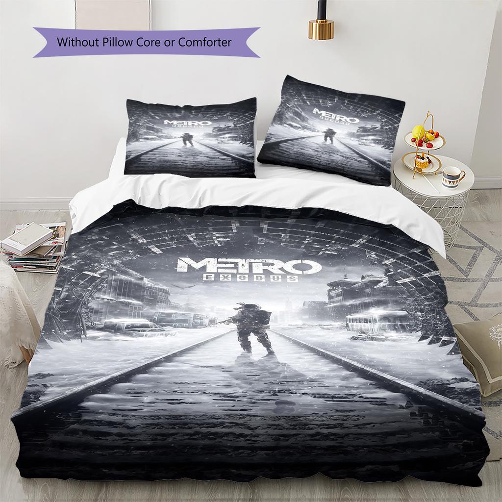 Hoch bewertetes Spiel Muster Bettwäsche Steppdecke Set Bettbezug Kissenbezug Heimdekoration Geburtstagsgeschenk (1 Bettbezug + 2 Kissenbezüge, ohne Füllung)