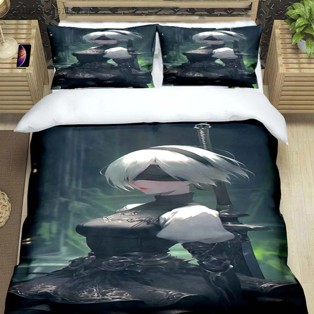 Famous Film Role A-Automata Nier Print Bedding Sets Bed Supplies Set Comforter Set Teens Girls Cartoon Twin Single Kid Gift