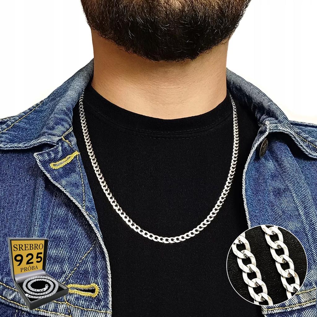 Men' Silver Chain Cuirass 925 SILVER FULL 7mm Diamond Cuban