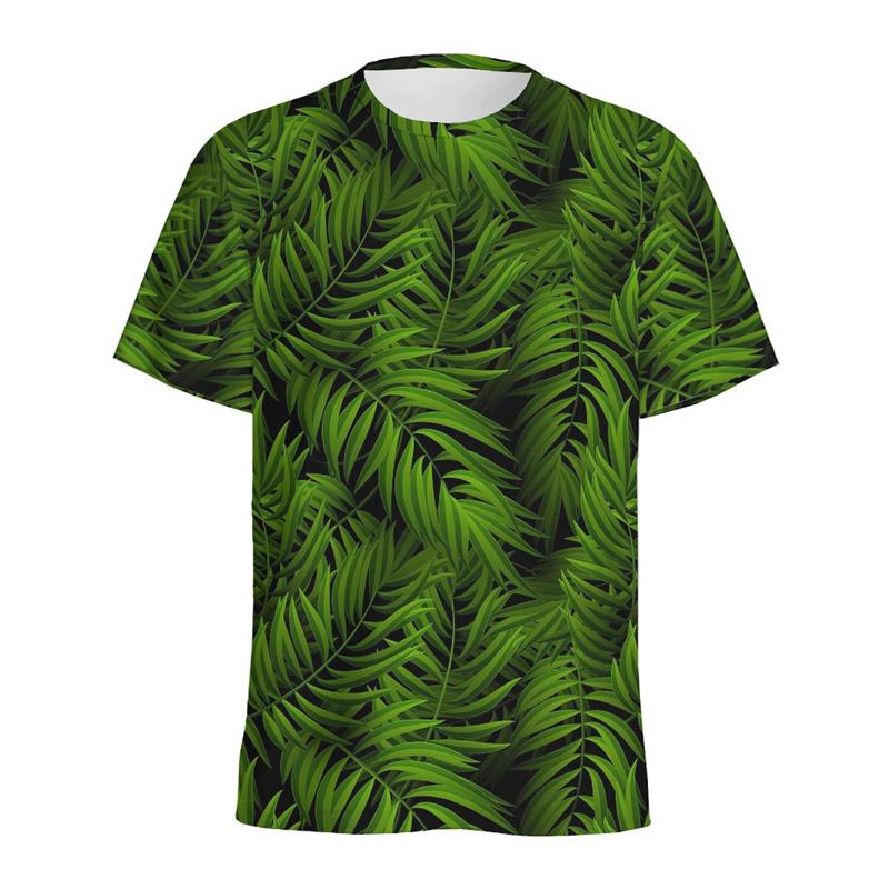 

Мужская футболка с тропическим гавайским узором с пальмами, растениями и листьями, с 3D-принтом, летняя, с короткими рукавами, уличная одежда, футболка с круглым вырезом XL