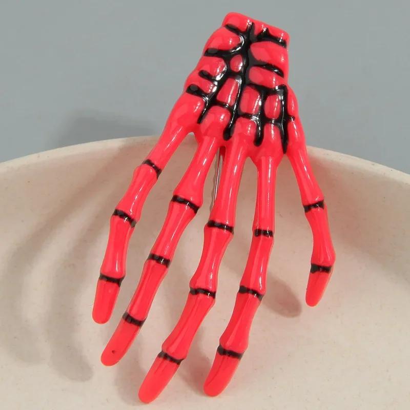 Halloween Skeleton Hands Bone Claw Hair Clip for Women Girls Accessories Plastic Metal Skull Horror Zombie Punk Rock Hairpins