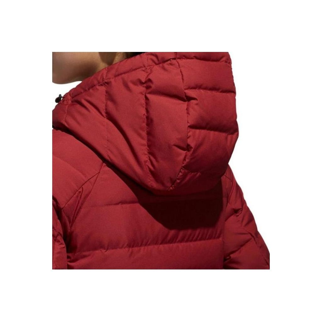 adidas Logo Print Solid Color Casual Hooded Down Jacket Winter Women Jacket Red DM1957