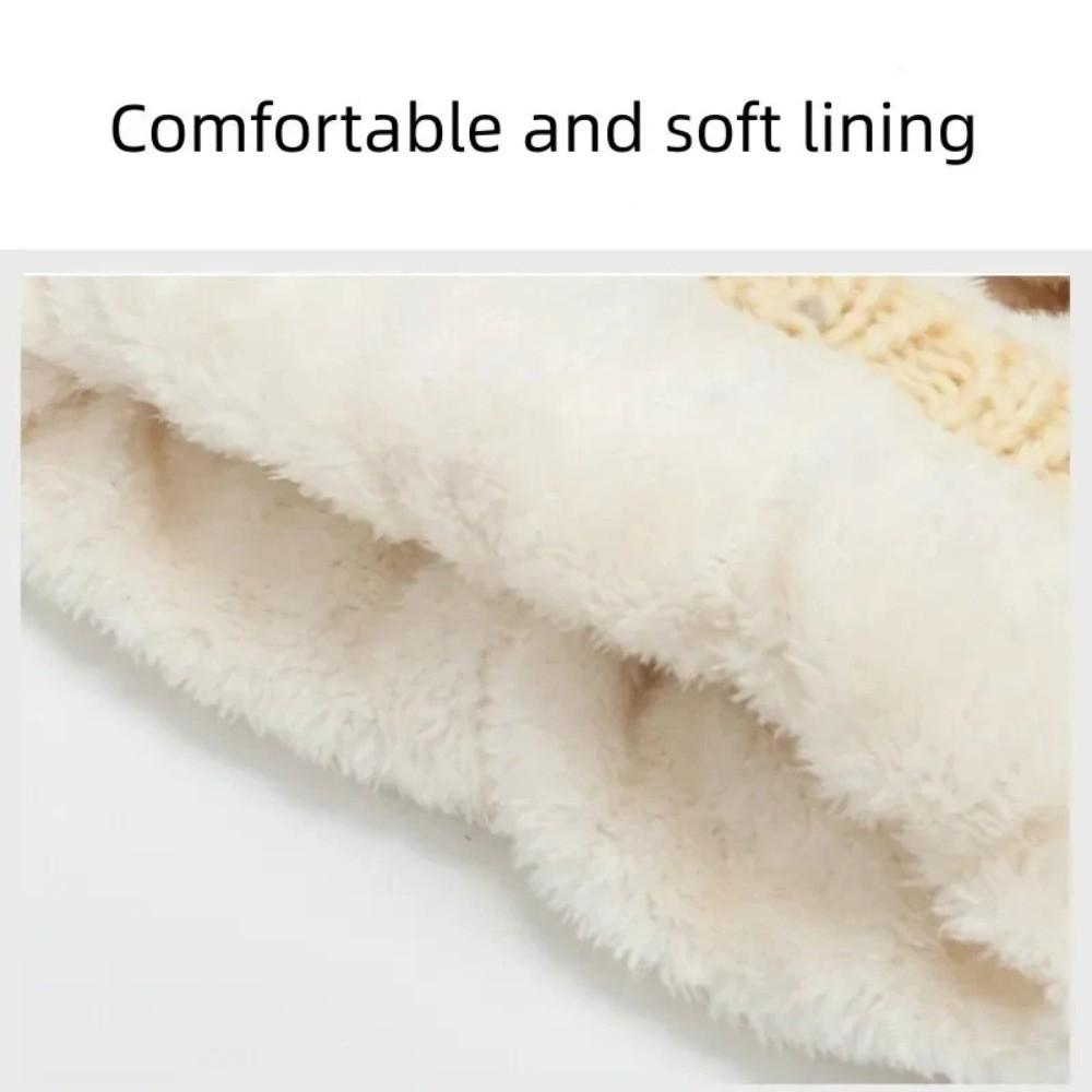 Thickened Beanies Cap Neck Warmer Ear Protection Hat Fashion Winter Hat Scarf Set  for Women