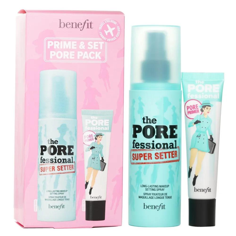 Набор Prime Set Pore Pack: Профессиональный выравнивающий праймер для пор + Супер-фиксатор стойкий фиксирующий спрей 2 шт.