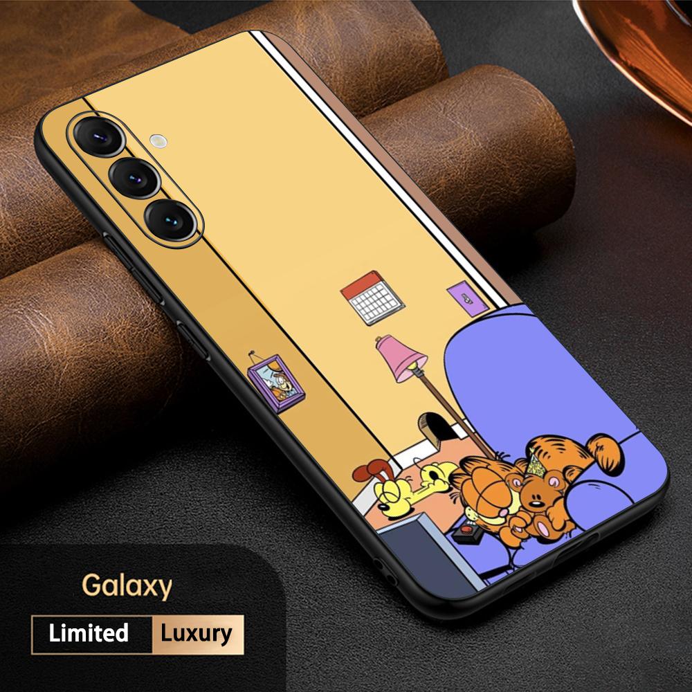 Gar-fis Cute Cartoon Cat Cool Design Phone Case For Samsung Galaxy S26 S25 S24 S23 S22 S21 Plus Ultra Note20 Soft Black
